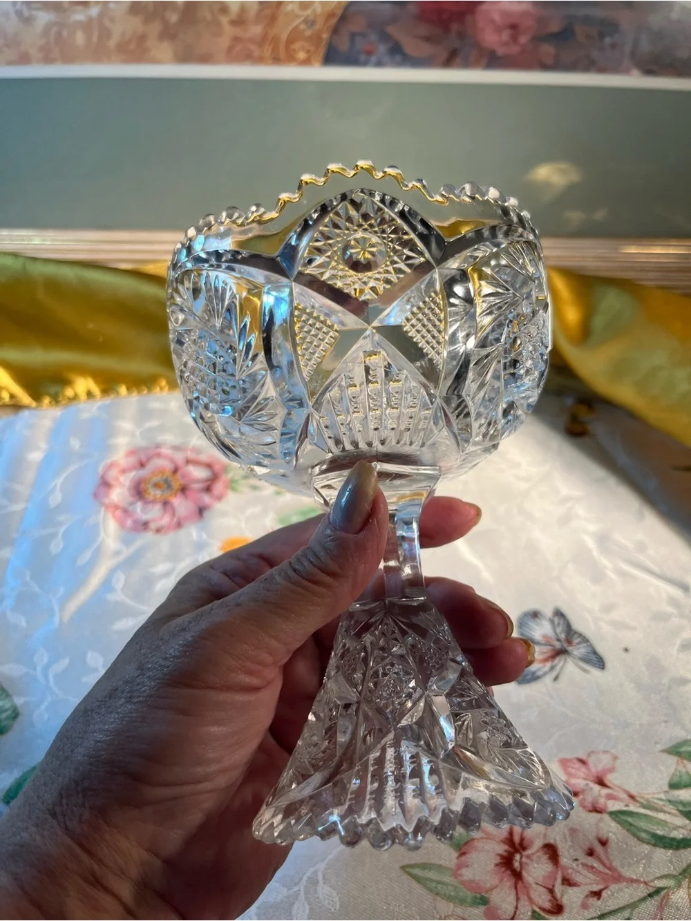 Crystal Compote Pedestal Bowl - Clear